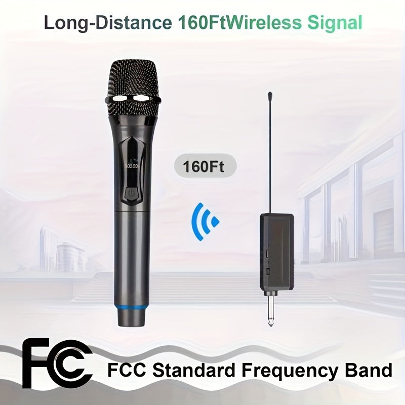 Micrófono Inalámbrico Dinámico de Mano, Micrófono Inalámbrico Recargable, Sistema de Micrófono Dinámico de Mano Bomaite para Karaoke, Fiesta, Iglesia, Reunión, Boda