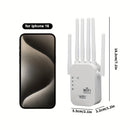 Repetidor de señal Wi-Fi momotor, potenciador de red doméstica, compatible con sistema WIFI6, plug and play, soporta 2.4GHz, sistema de 6 antenas, cobertura estable en toda la casa, fácil expansión WiFi, ideal para oficinas y bibliotecas