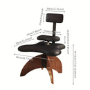 Silla de oficina de 1 pieza con altura ajustable y soporte lumbar ergonómico - Marco de metal, base de madera de corcho, forro negro, ideal para uso en casa y oficina, opción de asiento versátil | Silla de oficina moderna | Altura ajustable del asiento