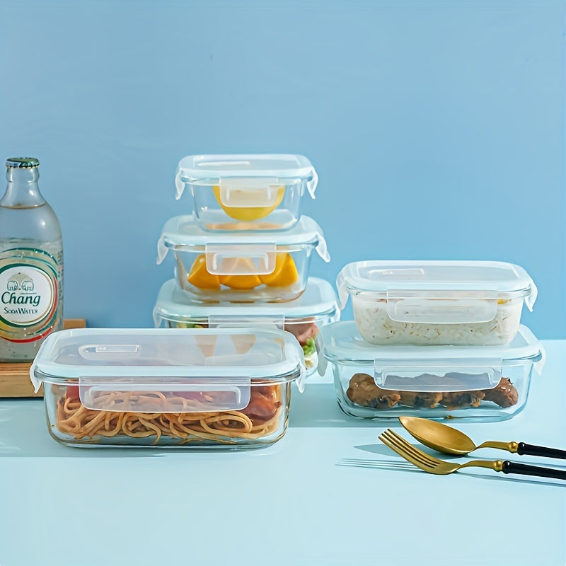 10.82 oz Recipiente de Almuerzo de Vidrio Grueso, Apto para Microondas, Contenedor Rectangular Ideal para Estudiantes y Trabajadores de Oficina, Perfecto para Uso en Casa y Conservación de Alimentos, Regreso a Clases