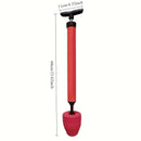 1 desatascador manual de alta presión para inodoro, con boquilla flexible giratoria 360° de acero inoxidable, a prueba de fugas, color rojo, eficaz para destapar drenajes