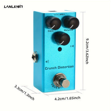 Pedal de Efectos para Guitarra Eléctrica Crunch Distortion Tipo Mini Simple DC 9V True Bypass Equipado con Cable de Refuerzo USB5V a 9V