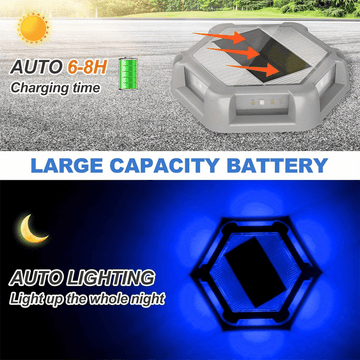 4/6pcs Luces Solares LED para Terraza, Luces de Muelle Solar, Aluminio Fundido, Luces Solares para Entrada, Camino Jardín y Pasillo Exterior con 2 Modos (Blanco + Luz Cálida)