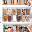 Juego de 4/8 contenedores de almacenamiento de alimentos herméticos - Recipientes de cocina de plástico sin BPA para cereales, harina, azúcar, pasta | Organización de despensa con tapas y etiquetas, La Vida