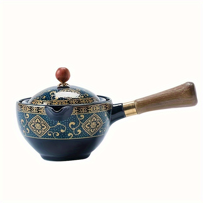 1 Set, Tetera Con Tazas De Té, Taza De Té, Taza De Café, Juego De Té De Cerámica, De Viaje, Juego De Té Kung Fu, Tetera Giratoria De 360 °, Juego De Té Automático De Cerámica De Viaje, Taza De Té Kung Fu Para El Hogar, Portátil, Ideal Para Viajar, La Ofi