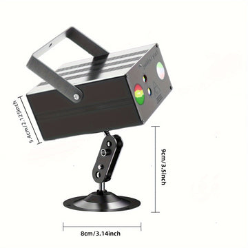 1pc luz láser cuadrada, luz de discoteca, luz de fiesta, luz de escenario, control por voz con control remoto, enchufe USB, para fiestas, bodas, cumpleaños, clubes, familias, kTv