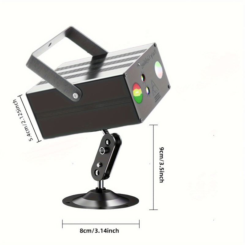 1pc luz láser cuadrada, luz de discoteca, luz de fiesta, luz de escenario, control por voz con control remoto, enchufe USB, para fiestas, bodas, cumpleaños, clubes, familias, kTv