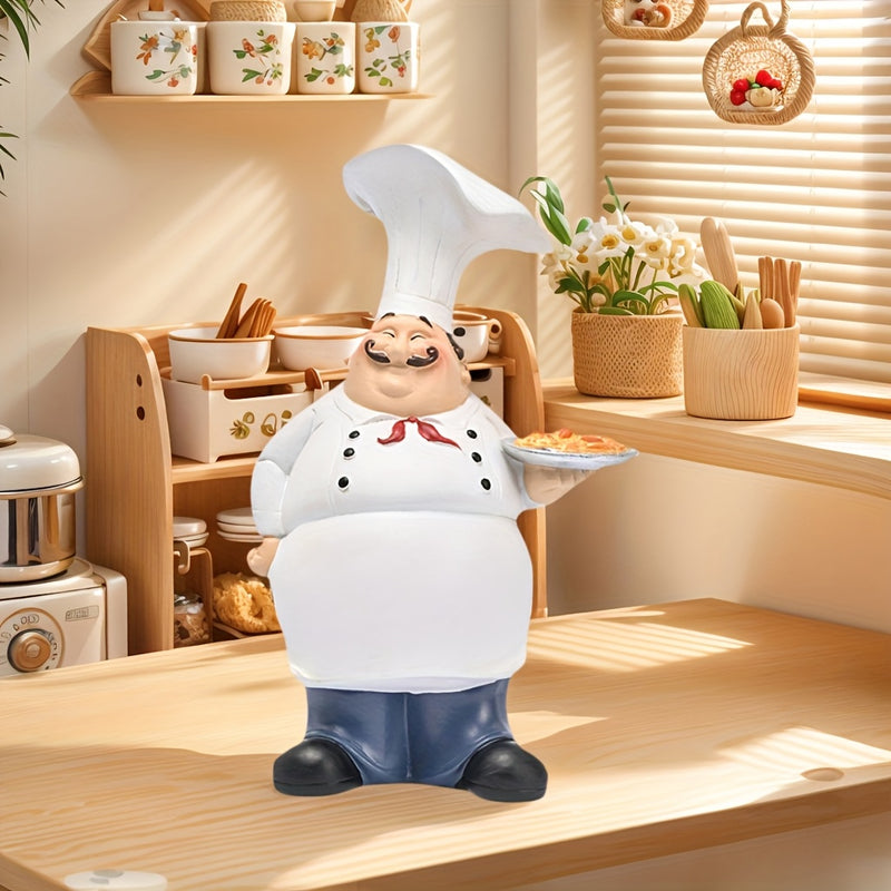 1pc Estatuilla de Bandeja de Pizza al Estilo Europeo para Chef Profesional, Decoración para Cocina y Comedor, Adorno para Hogar o Dormitorio, Recuerdo de Navidad y Acción de Gracias