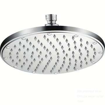 Cabeza de ducha de lluvia de acero inoxidable - Montaje en techo/colgante, redonda, acabado pulido, ajuste de flujo de lluvia, accesorio de ducha de baño de alta durabilidad sin energía