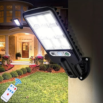 New Lámpara de Calle Solar Exterior con Sensor de Movimiento y Control Remoto, IP44 para Patio, Pasillo o Garaje - Luz LED para Jardín