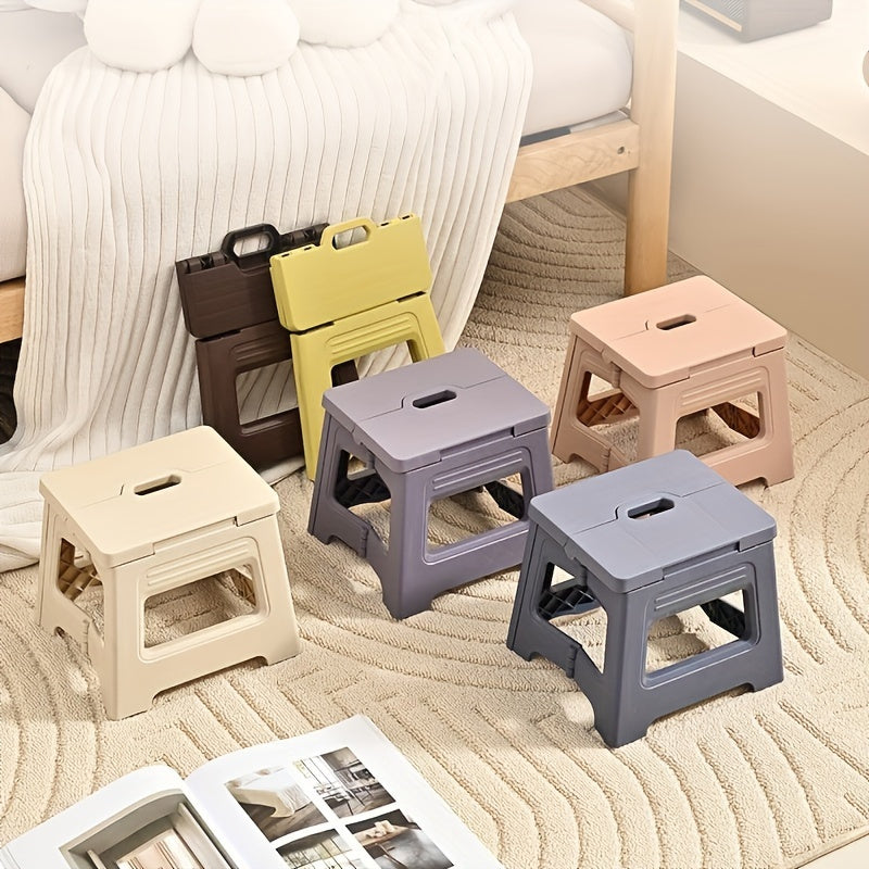 Banco de almacenamiento plegable para escaleras, banco para cambiar zapatos - Portátil, ajustable, banco duradero cuadrado, adecuado para el hogar, la cocina, el baño - Antideslizante, fácil de almacenar, estilo moderno, material plástico