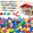 Juego de 80 Cuentas para Encajar para Niños Pequeños, Juguetes de Clasificación de Colores y Formas para Relajación y Desarrollo Ocupacional en Preescolar, Incluye Hilo y Bolsa