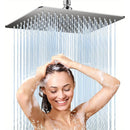 1pc Ducha de Lluvia Cuadrada 20.32x30.48 cm - Acero Inoxidable Cromado Pulido con Chorros de Silicona para Distribución Uniforme del Agua, Montaje en Pared, Sin Necesidad de Electricidad, Fácil Instalación para Baños Modernos