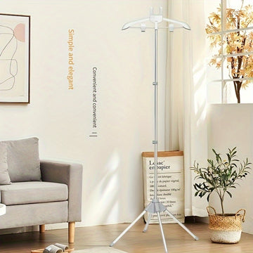Un conjunto de soporte de planchado plegable para el hogar, independiente, con accesorios de extensión ajustables en negro y gris