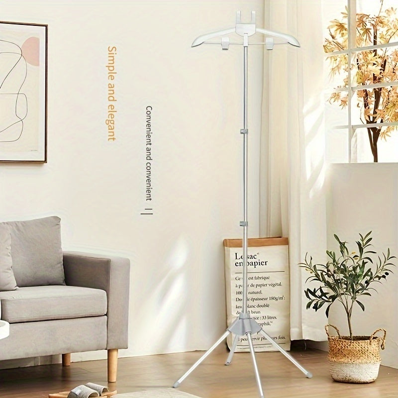 Un conjunto de soporte de planchado plegable para el hogar, independiente, con accesorios de extensión ajustables en negro y gris