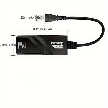 Adaptador Ethernet Gigabit USB 3.0 Plug-and-Play, tarjeta de red externa USB a RJ45, tarjeta de red externa para computadora USB 3.0, tarjeta Ethernet sin controladores de 1000M con puerto USB a RJ45