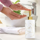 1pc Dispensador de jabón con diseño de mármol, botella de loción de encimera con bomba, contenedor de loción para baño, botella vacía recargable para champú, gel de ducha y jabón de manos, accesorios de baño, decoración del hogar, muebles para el hogar
