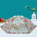 Cubierta de comida plegable con diseño floral, gran capacidad, redonda y rectangular, tejido no alimenticio con detalle de hilo metálico, perfecto para comer al aire libre y pícnic, mantel de pícnic | Decoración de mesa elegante | Detalle de hilo metálic