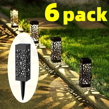 6 piezas de luces solares para exteriores, luz solar decorativa para caminos, luz para césped de jardín, iluminación solar LED para jardines.