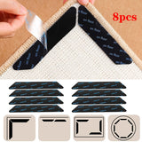 Paquete de 4/8/16 fijadores antideslizantes para alfombras de alta calidad, pegatinas adhesivas dobles para alfombras - , adecuado para salón, comedor y baño en pisos de madera, azulejos, etc. superficies - previenen el deslizamiento y las esquinas rizad