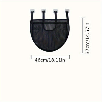 Bolsa organizadora de juguetes de baño para niños de gran capacidad - Almacenamiento de malla impermeable con correas negras, ideal para juguetes de bañera, champú y jabón, con diseño divertido y personajes de dibujos animados.