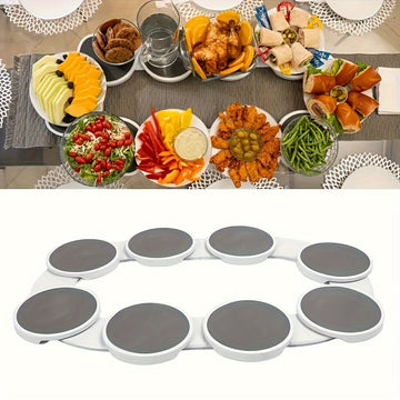 8 bandejas Susan Perezoso Giratorio Mesa de Comedor bandeja, diseño deslizante mesa Giratorio bandeja de servicio, adecuado para mesas rectangulares o redondas, bandeja giratoria de cocina reutilizable, perfecto para fiestas, reuniones familiares