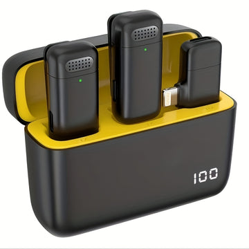 Micrófono inalámbrico lavaliere para for iphone, teléfonos Android - 24,4 pies (aproximadamente 24,4 metros) Micrófono dual con clip inalámbrico, reducción de ruido 5 horas de tiempo de trabajo para grabación de video, blogs, entrevistas y transmisión en