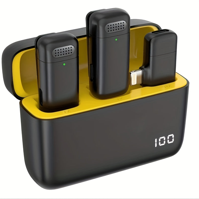 Micrófono inalámbrico lavaliere para for iphone, teléfonos Android - 24,4 pies (aproximadamente 24,4 metros) Micrófono dual con clip inalámbrico, reducción de ruido 5 horas de tiempo de trabajo para grabación de video, blogs, entrevistas y transmisión en