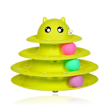 Juguete Interactivo Torre Para Gatos 3 niveles 3 Bolas 0180