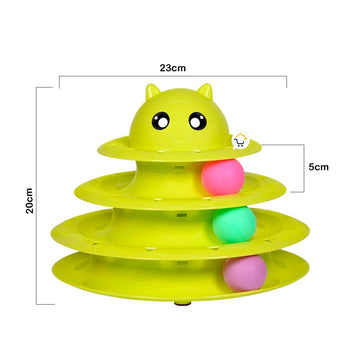 Juguete Interactivo Torre Para Gatos 3 niveles 3 Bolas 0180