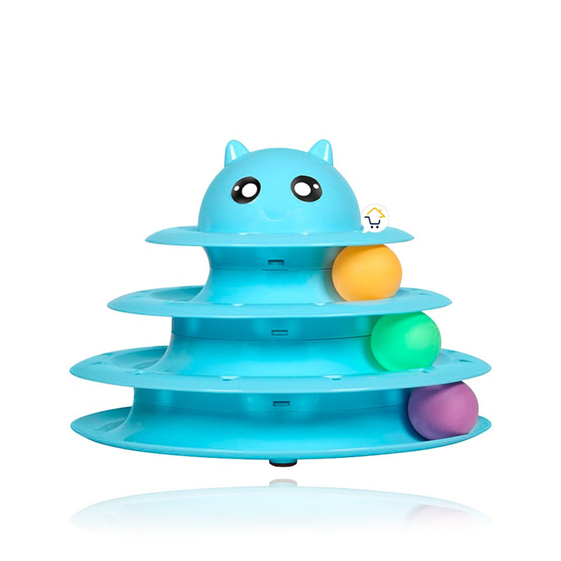 Juguete Interactivo Torre Para Gatos 3 niveles 3 Bolas 0180