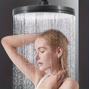 Cabezal de ducha de alta presión con 6 modos de masaje, sistema de lluvia montado en pared, plástico duradero y acabado brillante, flujo de agua potente para relajación y masaje corporal, fácil instalación para modernizar el baño, cabezal redondo, 1 unid