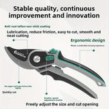 Herramientas de jardinería para podar flores, con tijeras de doble parada hechas de acero SK5.