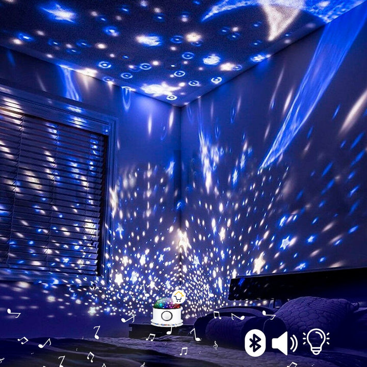 Proyector Estrellas Luna Parlante Bluetooth Control ASF045