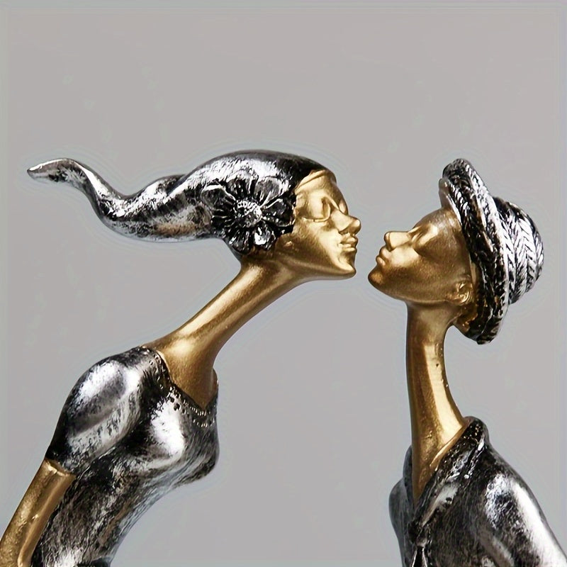 1 Escultura Romántica para Pareja, Artesanía en Resina, Pieza Decorativa, Ideal para San Valentín, Navidad, Graduaciones, Decoración del Hogar, Sala de Estar, TV Stand, Dormitorio