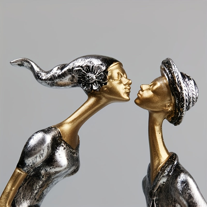 1 Escultura Romántica para Pareja, Artesanía en Resina, Pieza Decorativa, Ideal para San Valentín, Navidad, Graduaciones, Decoración del Hogar, Sala de Estar, TV Stand, Dormitorio