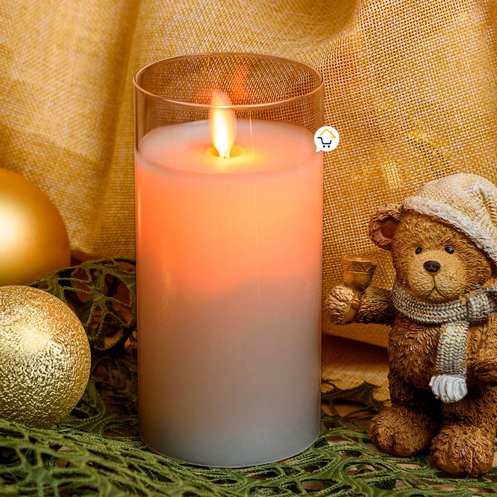 Vela Luz LED Grande Efecto Real Parafina Cristal JSM273