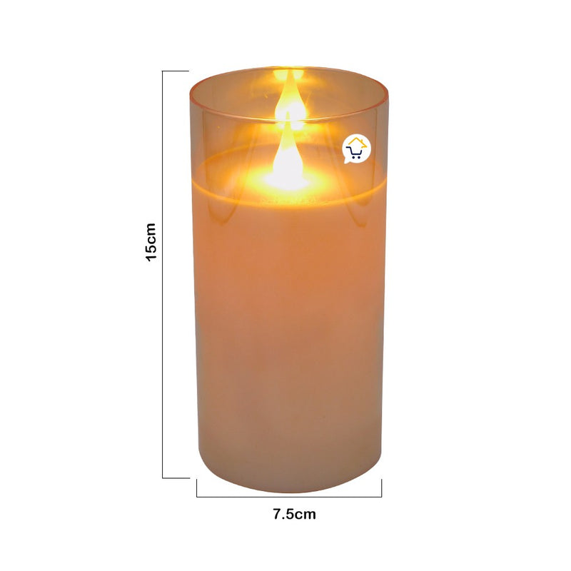 Vela Luz LED Grande Efecto Real Parafina Cristal JSM273