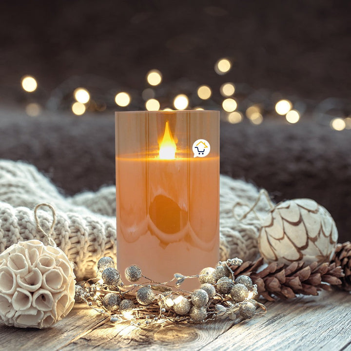 Vela Luz LED Grande Efecto Real Parafina Cristal JSM273