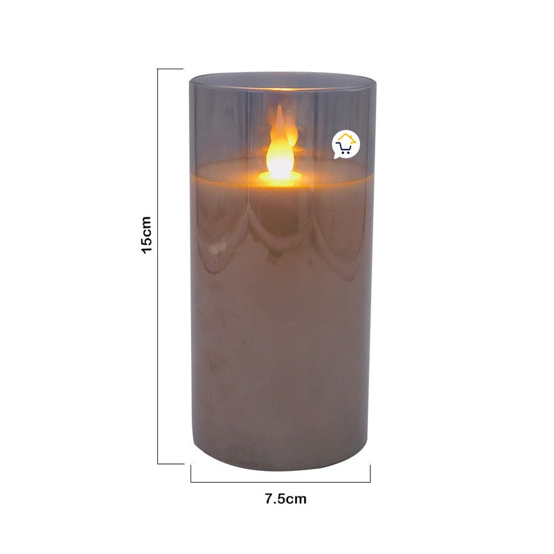 Vela Luz LED Grande Efecto Real Parafina Cristal JSM273