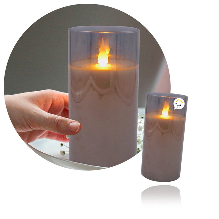 Vela Luz LED Grande Efecto Real Parafina Cristal JSM273