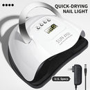 Secador de Uñas LED Blanco con 66 Luces y Doble Fuente de Luz, Alta Potencia para Gel de Uñas, Lámpara Fotográfica para Arte de Uñas en Casa o Salón DIY
