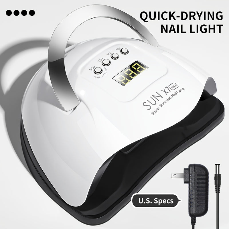 Secador de Uñas LED Blanco con 66 Luces y Doble Fuente de Luz, Alta Potencia para Gel de Uñas, Lámpara Fotográfica para Arte de Uñas en Casa o Salón DIY