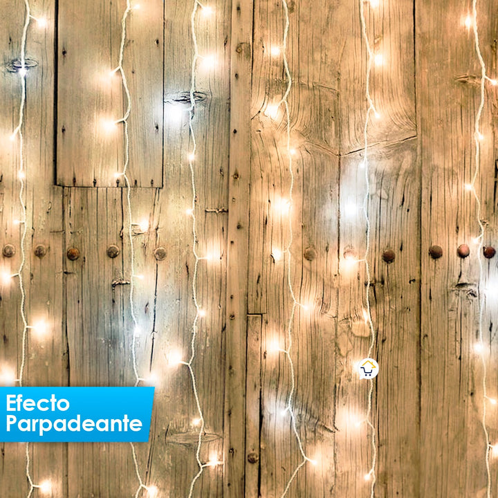 Cortina Luz LED 9x1M 360L Destellos Extensión Navidad 1340B