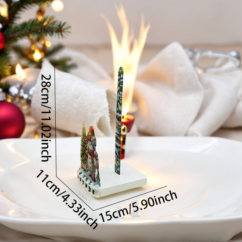 1 unidad de Soporte de toalla de papel de Chef Muñeco de Nieve Festivo - Resina, Montaje de superficie, Ideal para decoración de cocina y baño, con diseño temático de Navidad, Decoraciones de Navidad
