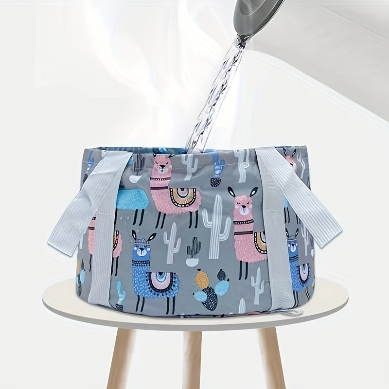1pieza Bolsa de baño portátil y plegable para pies - Bañera de pies de aluminio aislada para uso en casa y al aire libre, ideal para viajes y camping, bañera de pies de relajación | Diseño plegable | Material aislado