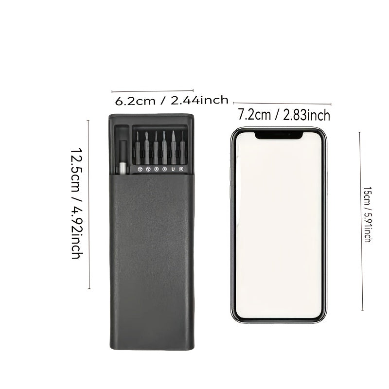 Juego de destornilladores de precisión 25 en 1, kit de herramientas multifuncional para reparar celulares y tabletas, plástico duradero, sin carga - Incluye varias puntas, kit de reparación para celulares
