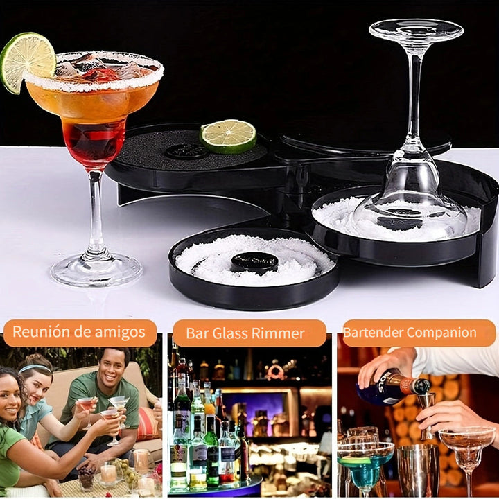 1 pieza de escurridor de cóctel de 3 niveles, herramienta de bar negra de plástico con esponja, sin contacto con alimentos, para margaritas, bloody marys, gimlets - Accesorio para bartender