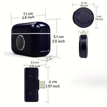 Micrófono de solapa profesional con estuche de carga, micrófono inalámbrico mini con cancelación de ruido, 4 modos de captación, 60 horas de duración de batería, ideal para entrevistas, vlogging y transmisiones de medios