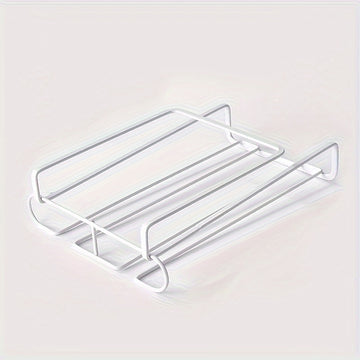 1pc Elegante Soporte para Copas de Vino de Doble Capa de Metal - Sin Taladro, Ahorra Espacio, Perfecto para Hogar, Restaurante, Hotel y Uso en Fiestas - Acabado Pintado Duradero, Ideal para Almacenamiento en Cocina y Bar